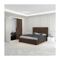 Dormitor Luca Maro Cu Dulap Tapitat 140x200cm