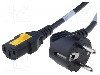 Cablu alimentare AC, 5m, 3 fire, culoare negru, CEE 7/7 (E/F) &amp;#351;tecar in unghi, IEC C13 mama, SCHURTER - 6051.2154