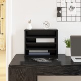 vidaXL Organizator Birou Stejar Negru 36x26x29.5 cm Lemn Prelucrat