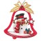 Ornament Brad Crăciun, Vintage, Clopot Lemn Om de Zăpadă, 8x7 cm, Multicolor