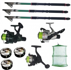 Set pescuit cu 3 lansete eastshark de 2.4m , 3 mulinete, 3 gute Cool Angel si juvelnic foto