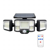 Lampa LED SMD cu panou solar, 192LED, telecomanda, 100W, IP65