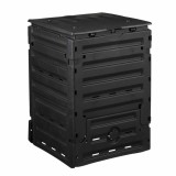 Pubela Compost Termo Nature 300L, Negru, Polipropilena, Deschidere Dubla, Pliabila - Compostare Rapida si Usoara