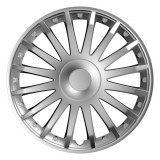 Capac roata auto Versaco Crystal 16 inch argintiu, pentru jante din otel, din ABS, montaj usor, protectie impotriva murdariei si uzurii