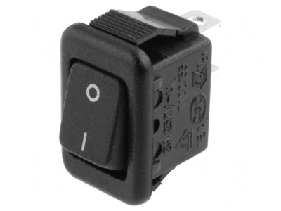 Comutator Rocker SPST ON-OFF 3A/250V Negru foto