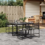 Cumpara ieftin Gossi set mobilier de gradina cu perne, 5 piese, negru, poliratan