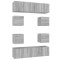 Set dulap TV, 8 piese, gri sonoma, lemn prelucrat