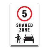 5 Km SHARED ZONE SIGN