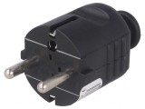 Conector Alimentare AC Mufă 2P PE 230VAC 16A Negru