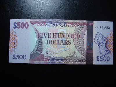 GUYANA 500 DOLARI UNC foto