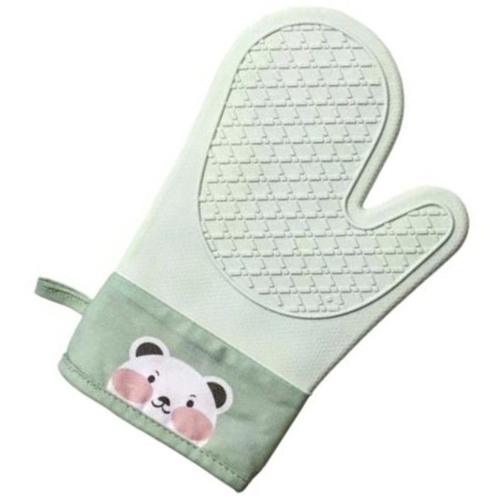 Manusa de bucatarie Pufo Baking din silicon pentru gratar sau cuptor, captusita, 28 cm, verde