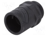 Conector final drept PG exterior poliamidă negru 12mm HUMMEL