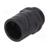 Conector final drept PG exterior poliamidă negru 12mm HUMMEL