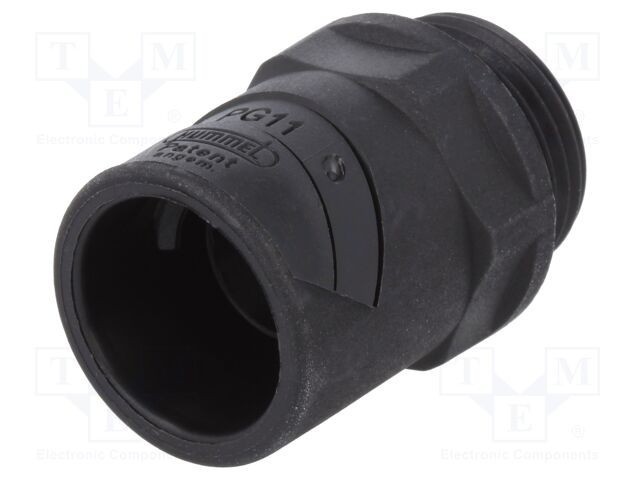 Conector final drept PG exterior poliamidă negru 12mm HUMMEL
