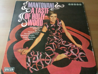 mantovani a taste of hollywood 1967 disc vinyl lp muzica pop jazz decca VG foto