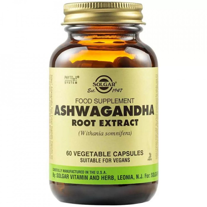 ASHWAGANDHA ROOT EXTRACT 60cps vegetale SOLGAR