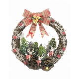 Coronita Craciun Eventissimi, 27 cm, din nuiele, peisaj