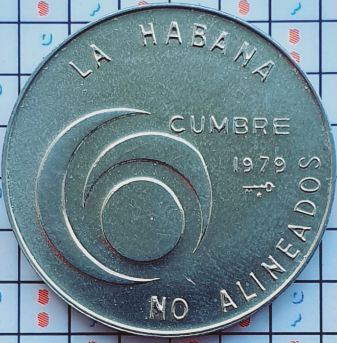 Cuba 1 Peso (Nonaligned Nations Conference) 1979 - tiraj 3.000 - km 191 - A034