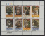 143-UGANDA-1994=ANIMALE-Colita nestampilata dantelata MNH, Nestampilat