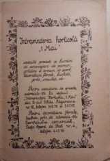 1954, reclamă Intreprinderea Horticola &rdquo;1 Mai&rdquo; Bucuresti Schitu Magureanu 10 D1