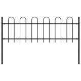 Gossi gard de gradina cu varf curbat, negru, 1,7 m, otel
