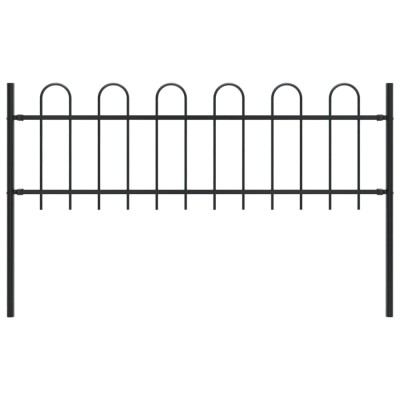 Gossi gard de gradina cu varf curbat, negru, 1,7 m, otel foto