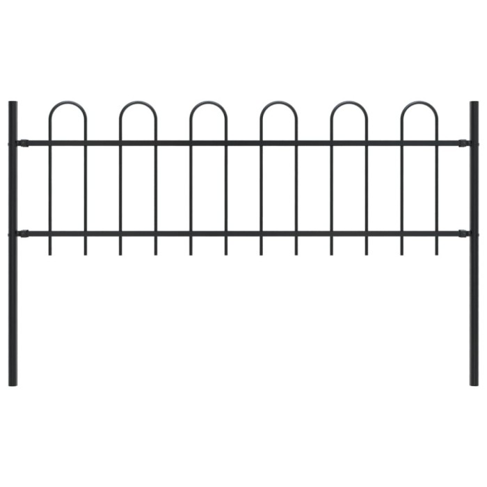 Gossi gard de gradina cu varf curbat, negru, 1,7 m, otel