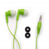 Casti audio cu auriculare din silicon, stereo, 100 dB, mufa Jack 3.5 mm, Verde