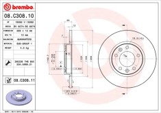BREMBO 08.C308.11 PRIME LINE - UV Coated Disc frana