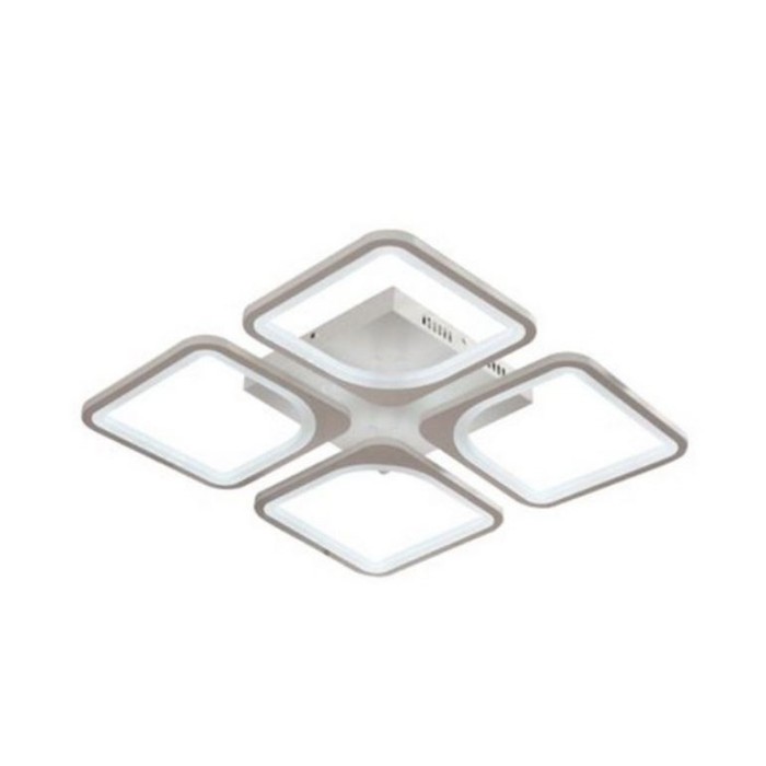 Lustra LED cu Telecomanda Daisy 4 Patrate 52W Lumina Rece Calda Neutra Dimabila Alb
