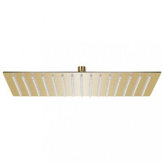 Cap dus ploaie dreptunghiular, auriu, 40x30 cm, otel inoxidabil