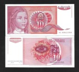 IUGOSLAVIA 10 DINARA / DINARI 1990 UNC , P - 103a , necirculata