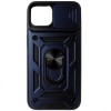 Husa spate TPU negru si plastic bleumarin, inel si protectie camera, pentru Apple iPhone 16e (SE 4 2025)