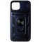 Husa spate TPU negru si plastic bleumarin, inel si protectie camera, pentru Apple iPhone 16e (SE 4 2025)