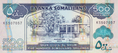 Bancnota Somaliland 500 Shilingi 2011 - P6h UNC foto