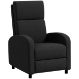 HOMCOM Fotoliu Relax Rabatabil Manual 160&deg; cu Suport pentru Picioare, Fotoliu Ergonomic Tapițat cu Aspect de In pentru Dormitor, Birou, Living și Sufr