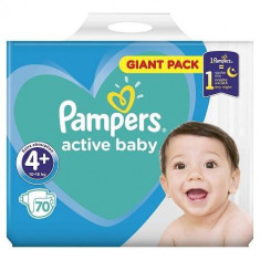 Scutece Active Baby Nr. 4+ pentru 10- 15kg, 70 bucati, Pampers