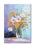Cumpara ieftin Tablou vaza cu flori pictat manual, Emotii, 60x40cm ulei pe panza in cutit efect 3D, Valentin Pop