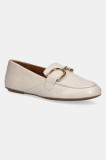 Geox mocasini de piele D PALMARIA femei, culoarea bej, cu toc plat, D45MUJ 000TU C1122