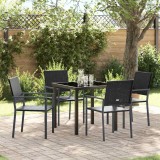 vidaXL Set de masă pentru grădină 5 pcs Negru Rattan poli