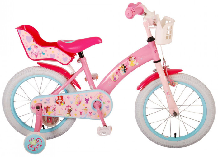 Bicicleta pentru copii Disney Princess, 16 inch, culoare roz, frana de mana fata PB Cod:21609-CH