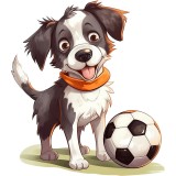 Sticker decorativ, Caine Fotbalist, Negru, 8962ST-7