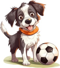 Sticker decorativ, Caine Fotbalist, Negru, 8962ST-7 foto