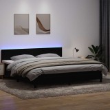 Cumpara ieftin Pat box spring cu saltea, negru, 180x210 cm, catifea