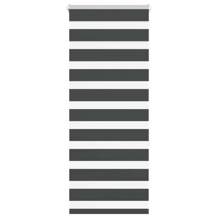 Jaluzea tip zebra neagră lățime țesătură 60,9 cm poliester