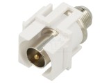 Cuplor RF coaxial alb Goobay 79938 cu mufă F soclu și &icirc;mpingere