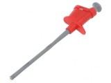 Clips de măsurare cu c&acirc;rlig 6A roșu nichelat 4mm