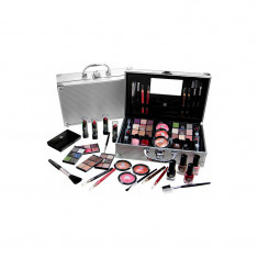 Trusa machiaj, 2K Fabulous, Geanta Beauty Case inclusa, Gri