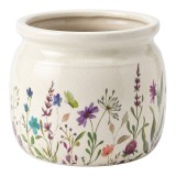 Cumpara ieftin Ghiveci flori ceramica multicolora Flowers &Oslash; 16x13 cm