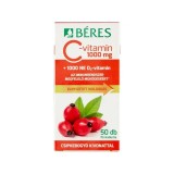 Tablete filmate vitamina C retard 1000 mg, vitamina D 1000 U si extract de macese Beres 50 buc